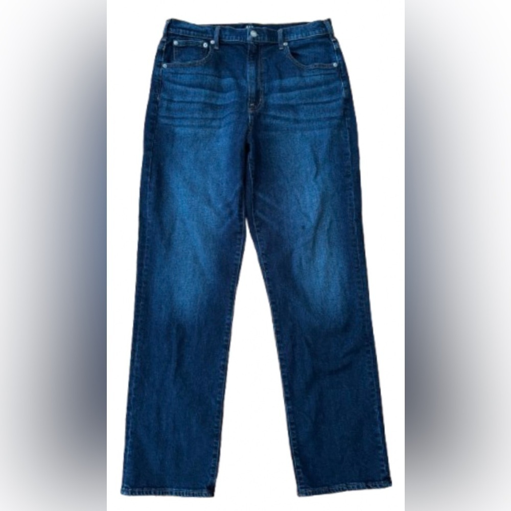 GAP hi rise strght dk wsh jeans SZ 31 Tall preppy denim